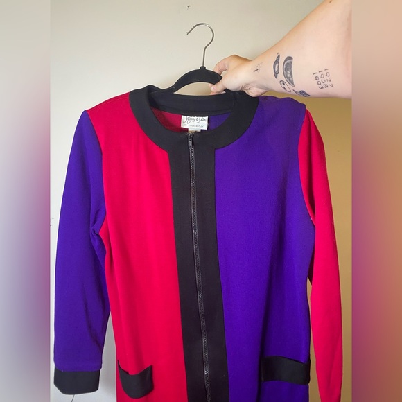 COPY - COPY - 80s Color Block Pink and Purple Jacket/Dress - Picture 5 of 8